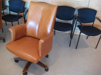 Bernhardt Camel Leather Conference Chairs