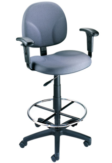 Contoured Back And Pneumatic Seat Adjustable Arm - Blue