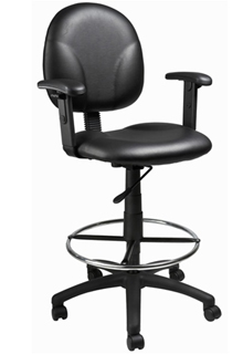 Contoured Back And Pneumatic Seat Adjustable Arm - Caressoft
