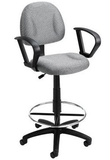 Contoured Back & Seat - Loop arms - Grey