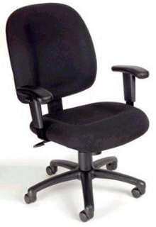 Mid-Back Ergonomic Task Chair - Black