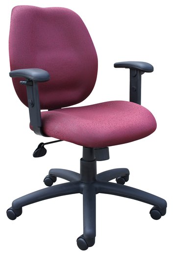 Mid-Back Task Chair With Arm - Burgundy